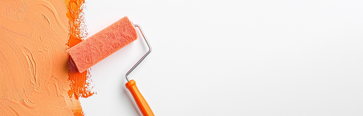 25-124 Måleriprodukter. Roller med orange färg..